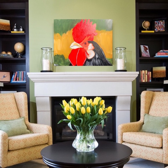 Other - Black Rooster Original Painting